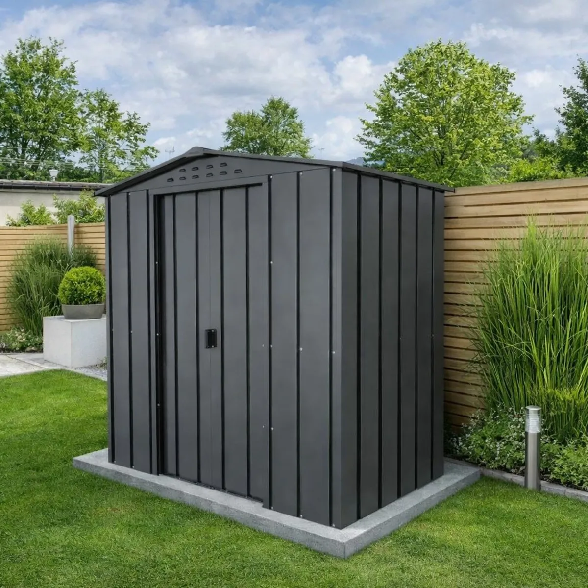 🌟 Duramax TOP Riverton 6x4 Metal Shed –Anthracite - Image 1