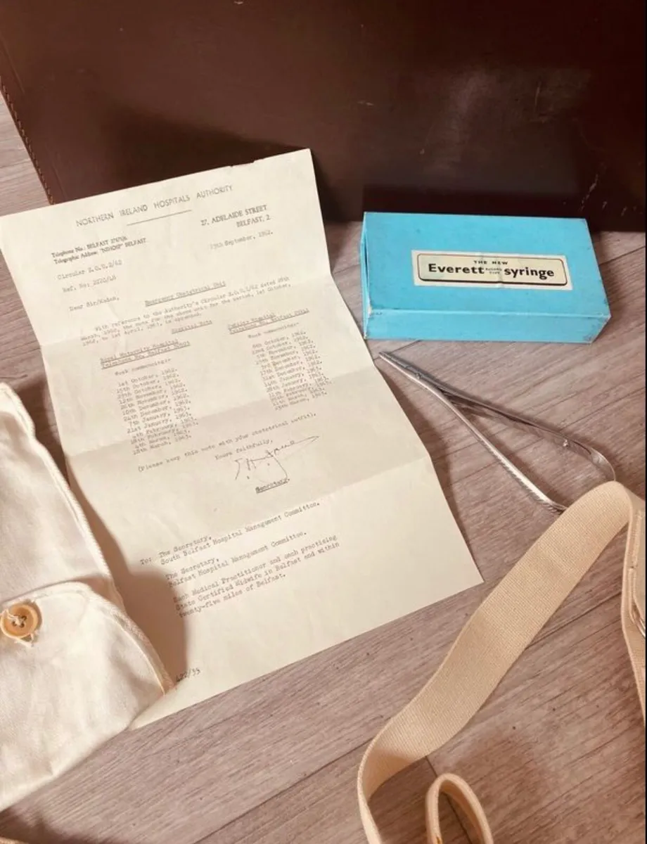 Vintage Obstetrics Medical Bag and Instruments - Image 2