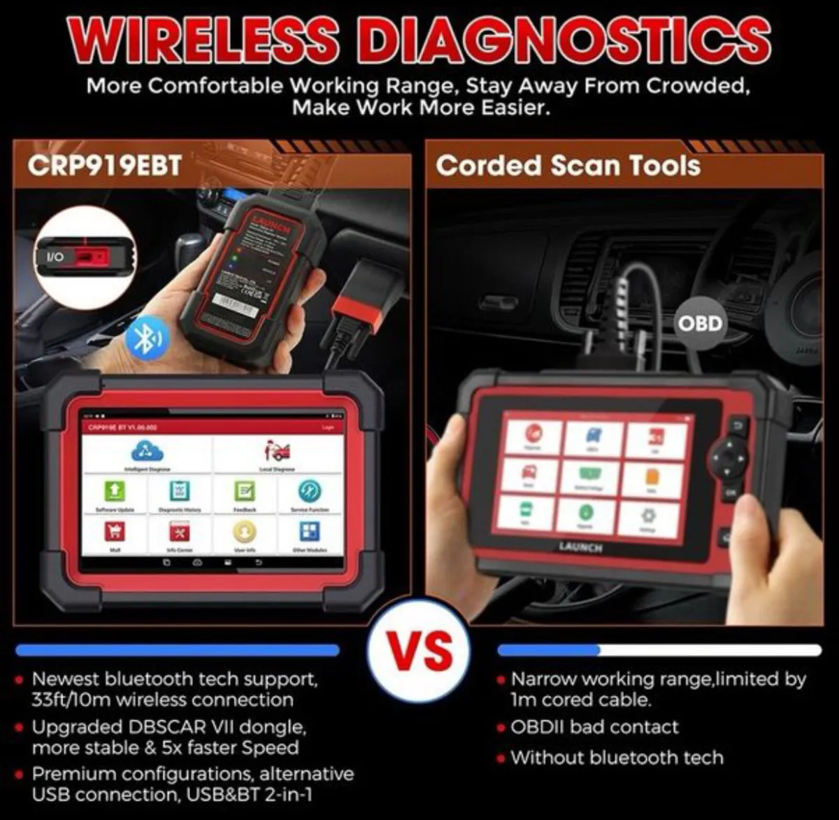 LAUNCH OBD2 Scanner CRP919x BT Diagnostic Tool - Image 4