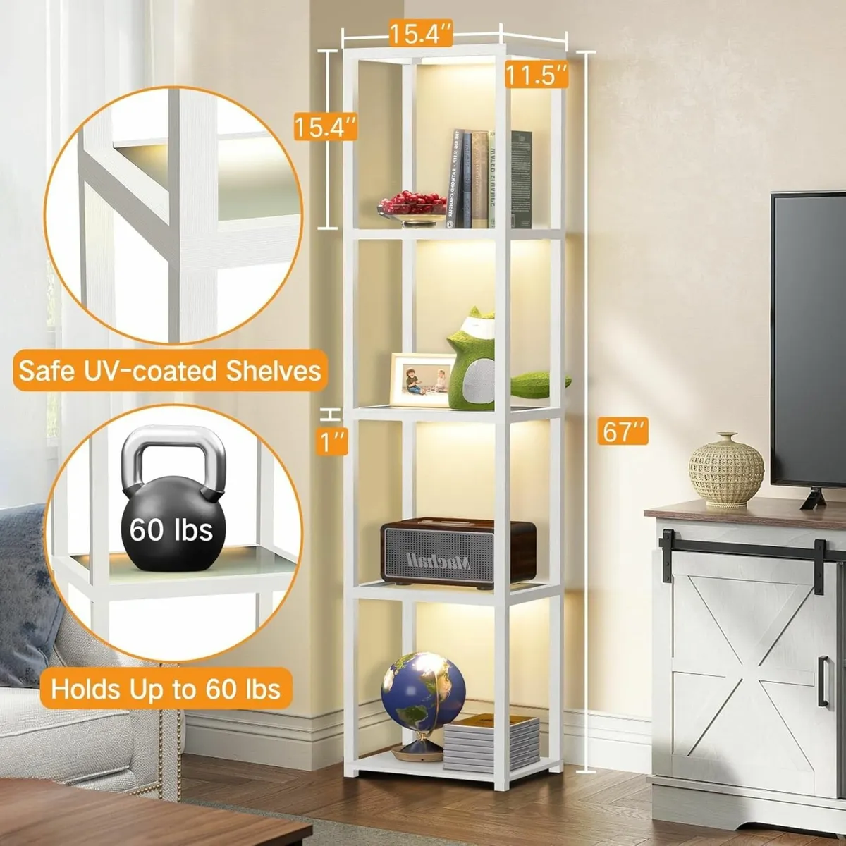 67 Glass Display Shelf with Dimmable LED Floor - Image 2