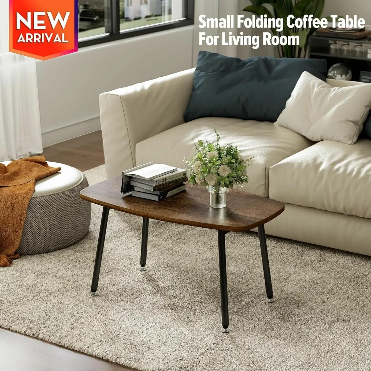 Folding Coffee Table Rustic Small Tables for - Image 3