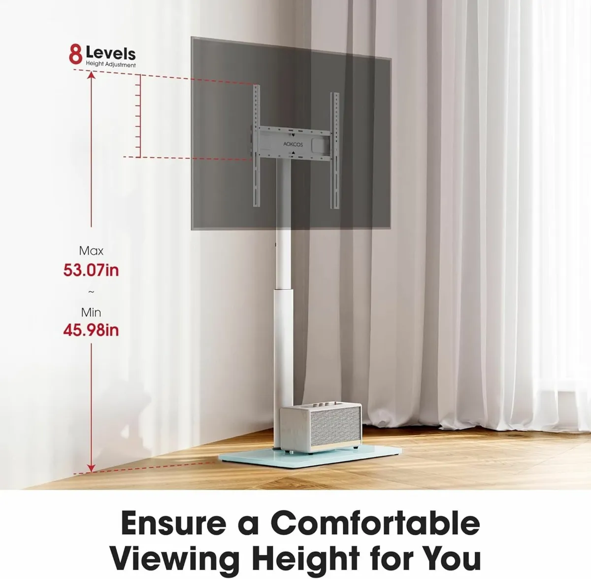 TV Stand Floor for 32-70 Inch TVs Tilting - Image 3