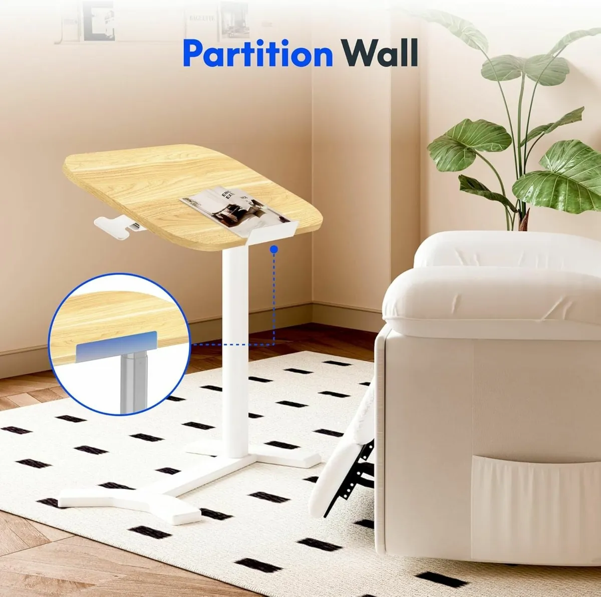 C-Shaped Side Table Height Adjustable End/Bedside - Image 4