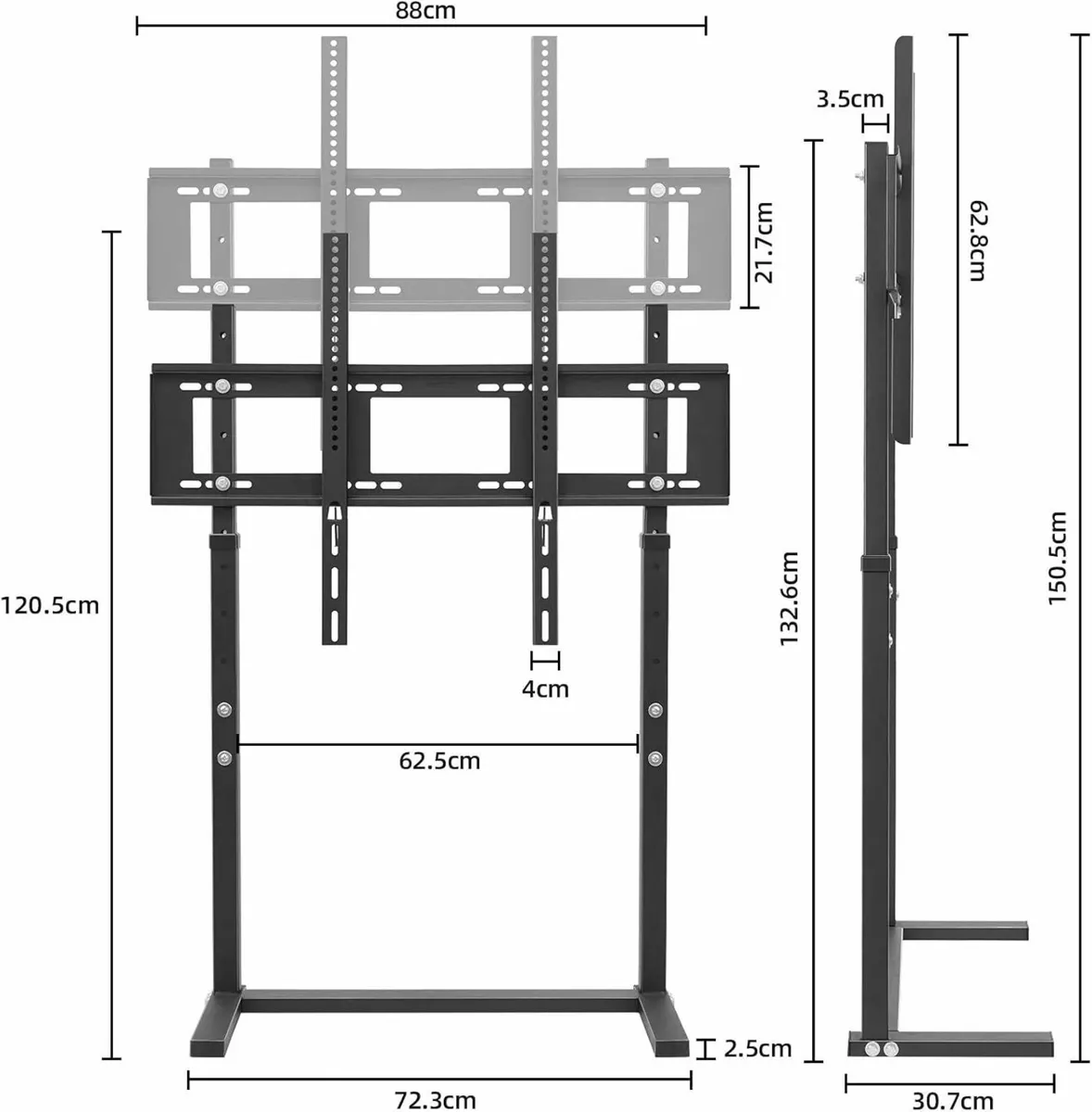 Floor TV Stand With Bracket: Free Standing - Image 4