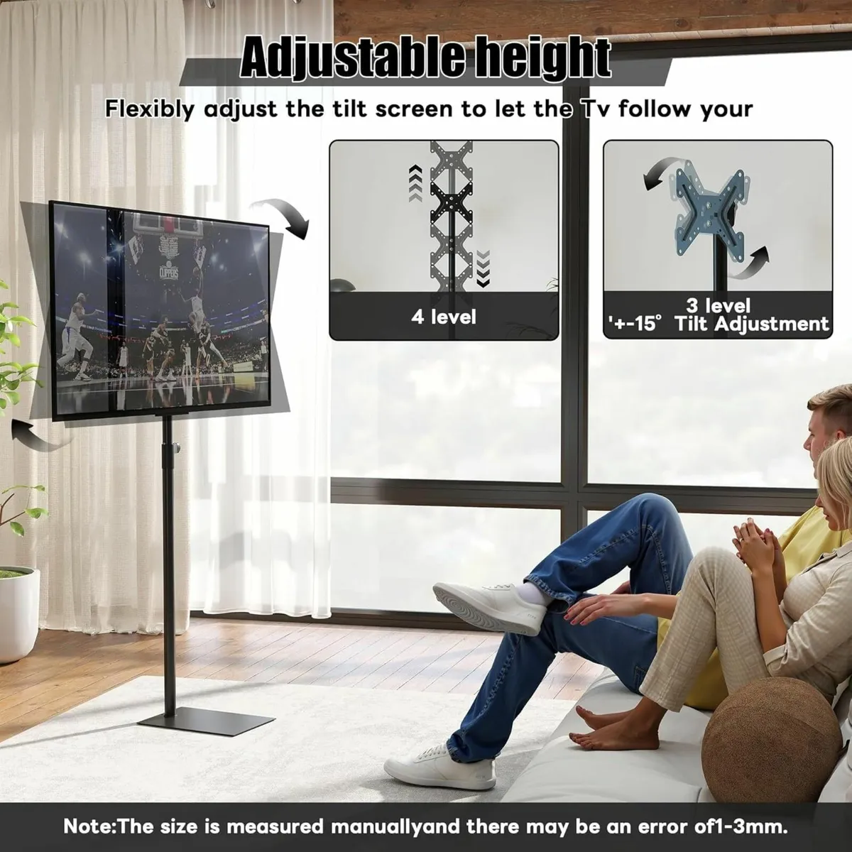 360degrees Swivel Floor TV Stand Universal Tall - Image 4