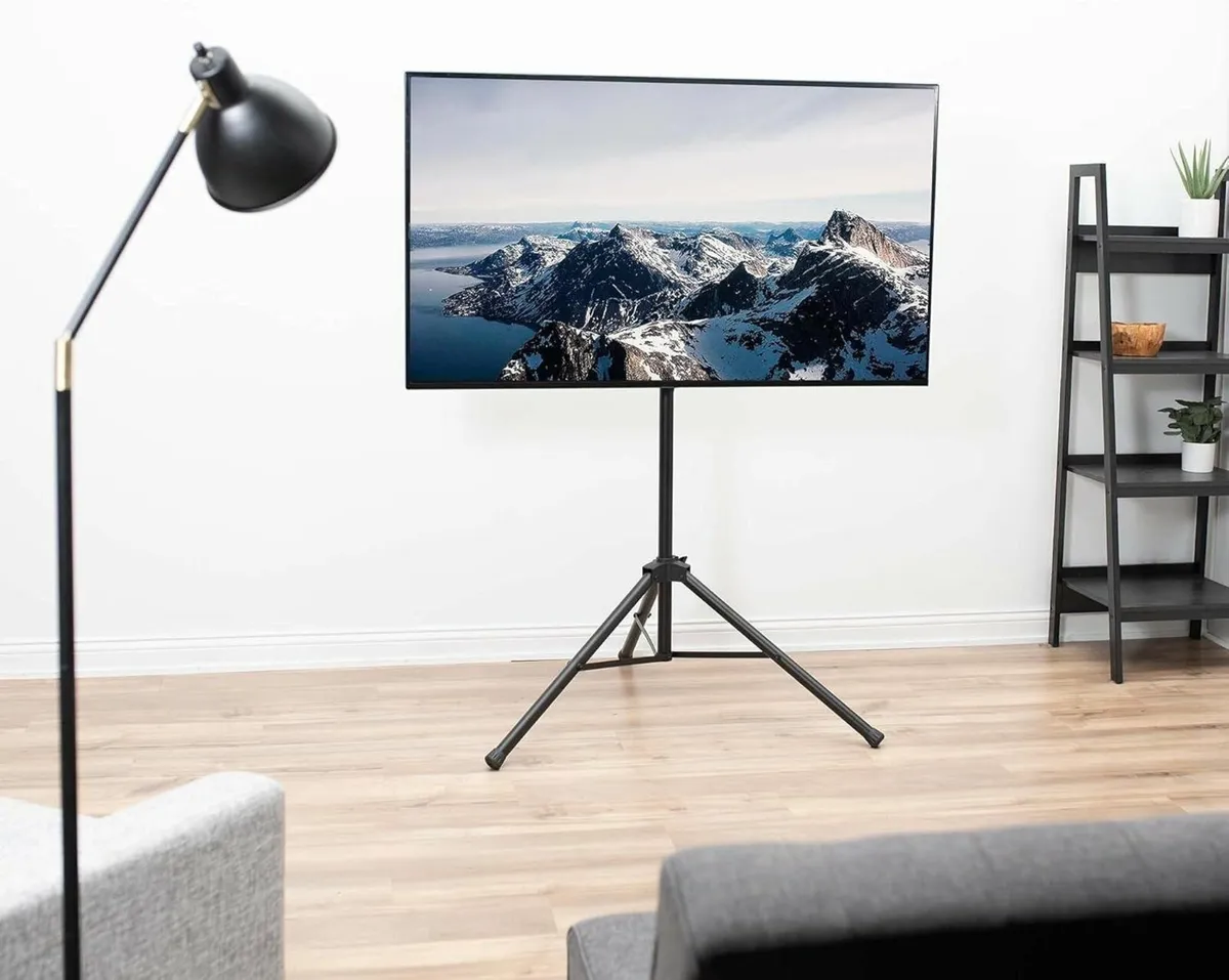 Black Tripod LCD LED Flat Screen TV Display Floor - Image 2