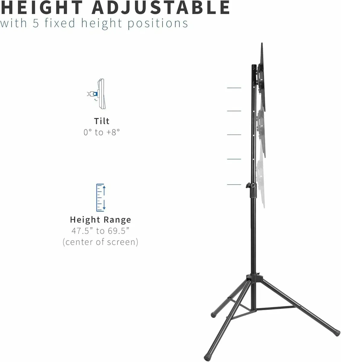 Black Tripod LCD LED Flat Screen TV Display Floor - Image 3