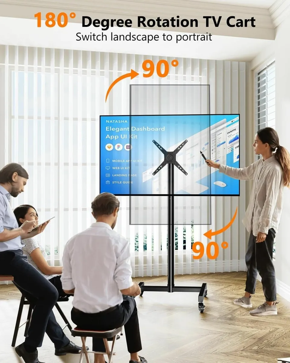 Mobile TV Stand on Wheels for 17-50 Inch TVs - Image 2