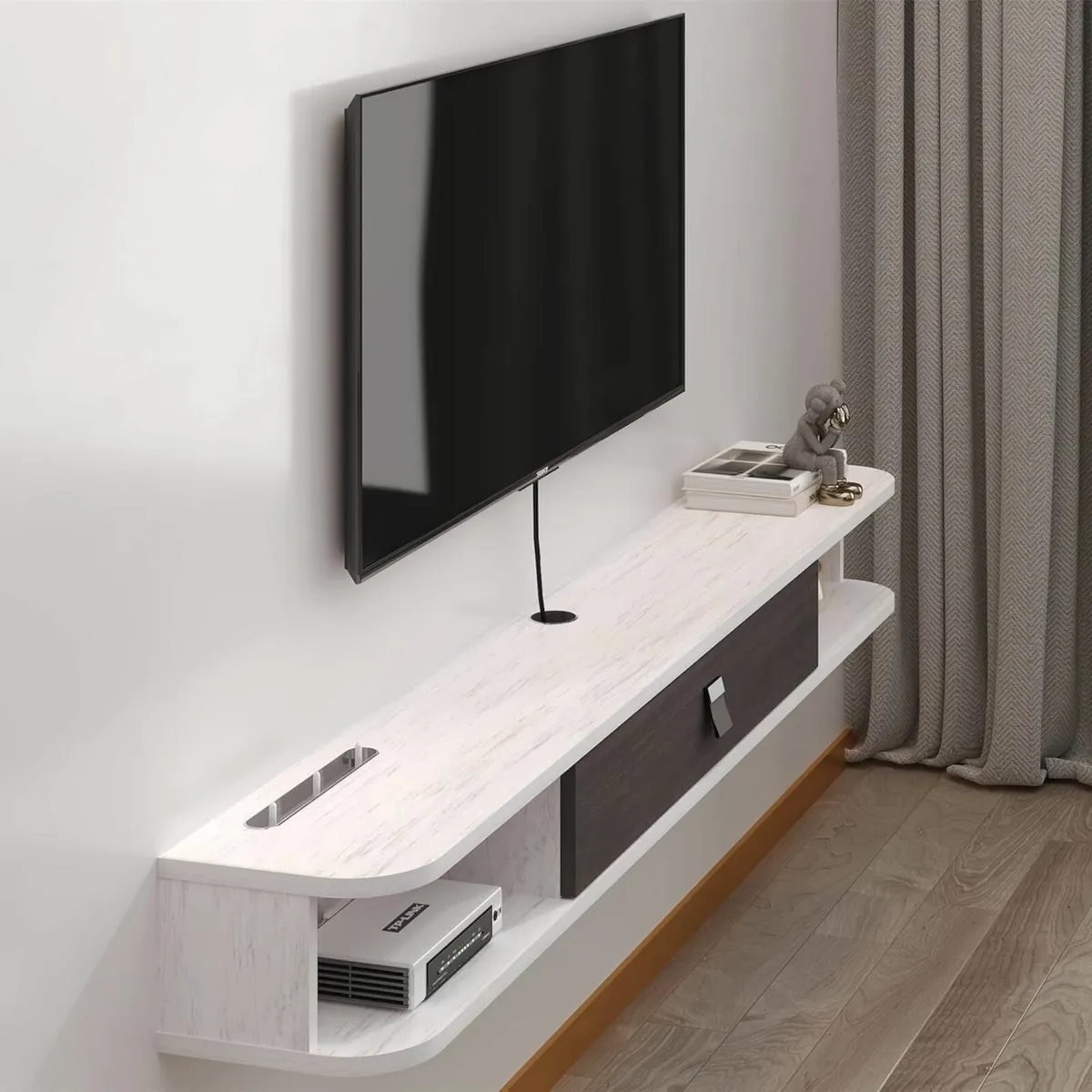 Floating TV Stand Wall Mounted Cabinet Shelves - Image 1