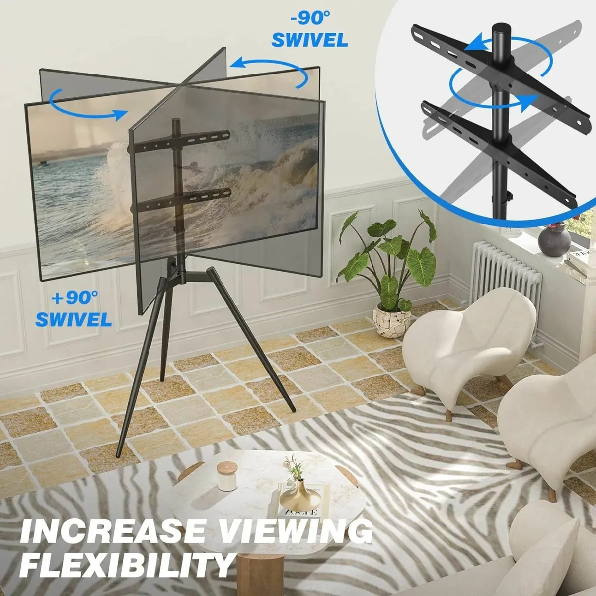 Tripod Easel TV Stand for 32-65 Inch LED LCD OLED - Image 4