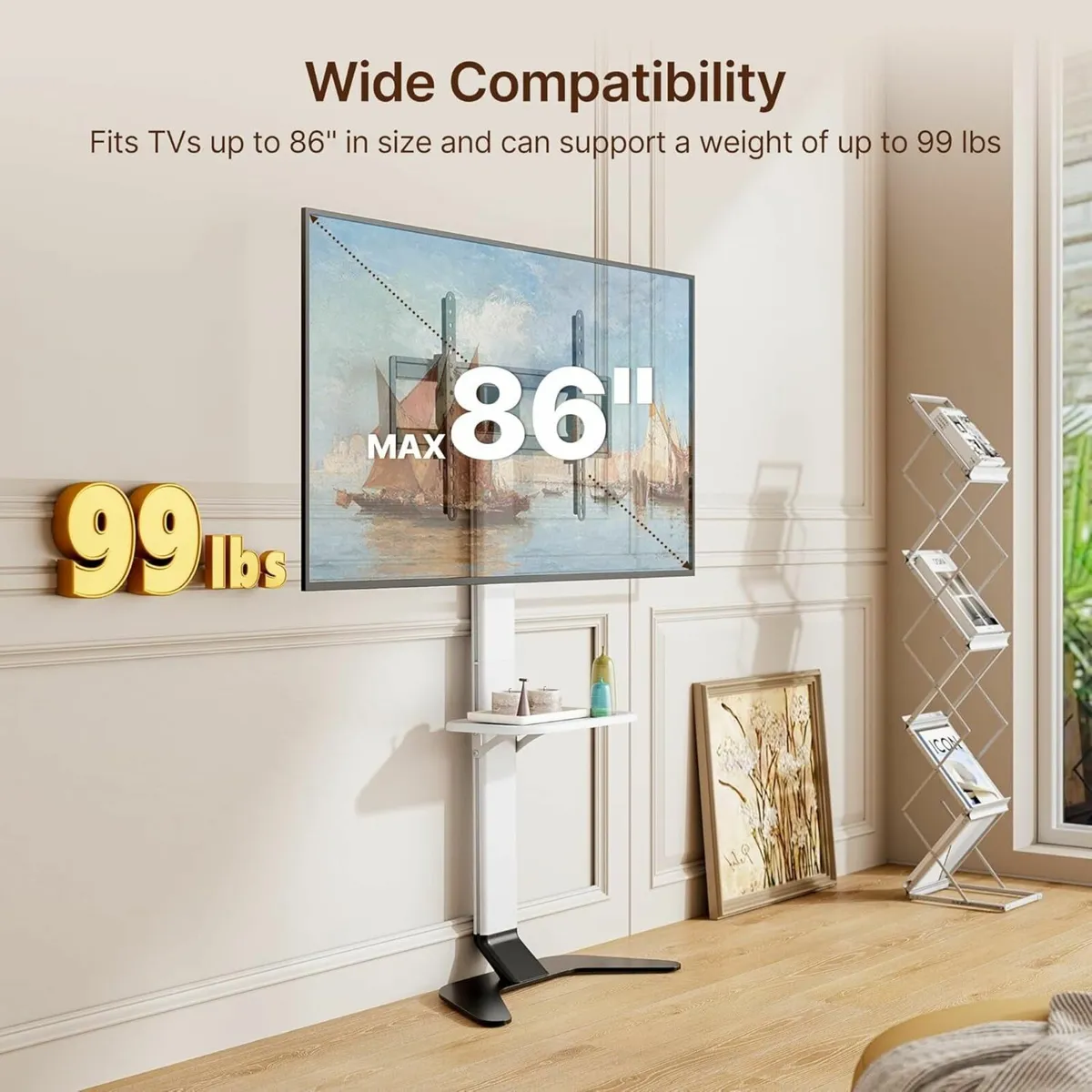 Ultra Slim Aluminum TV Floor Stand for 37–86 Inch - Image 3