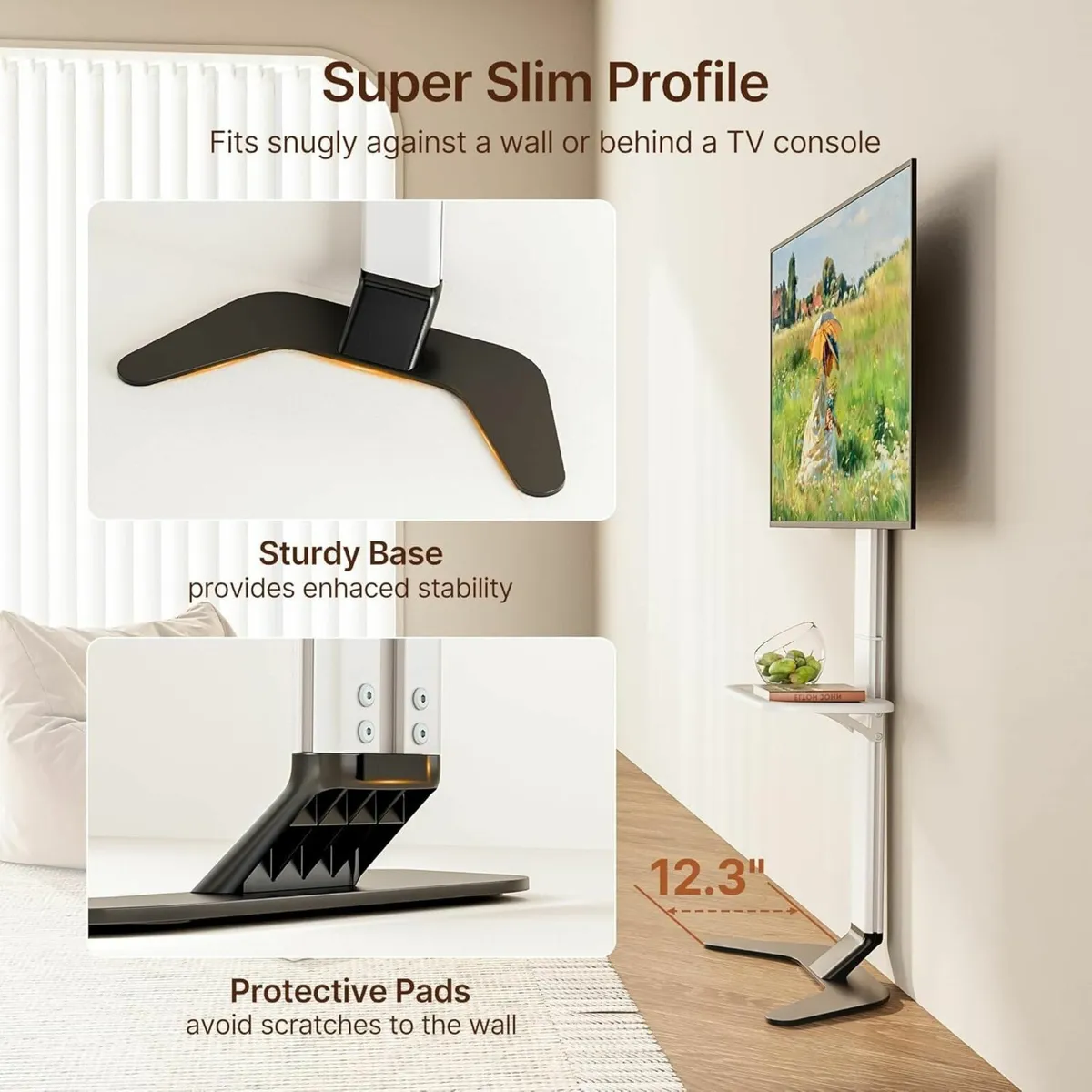 Ultra Slim Aluminum TV Floor Stand for 37–86 Inch - Image 4