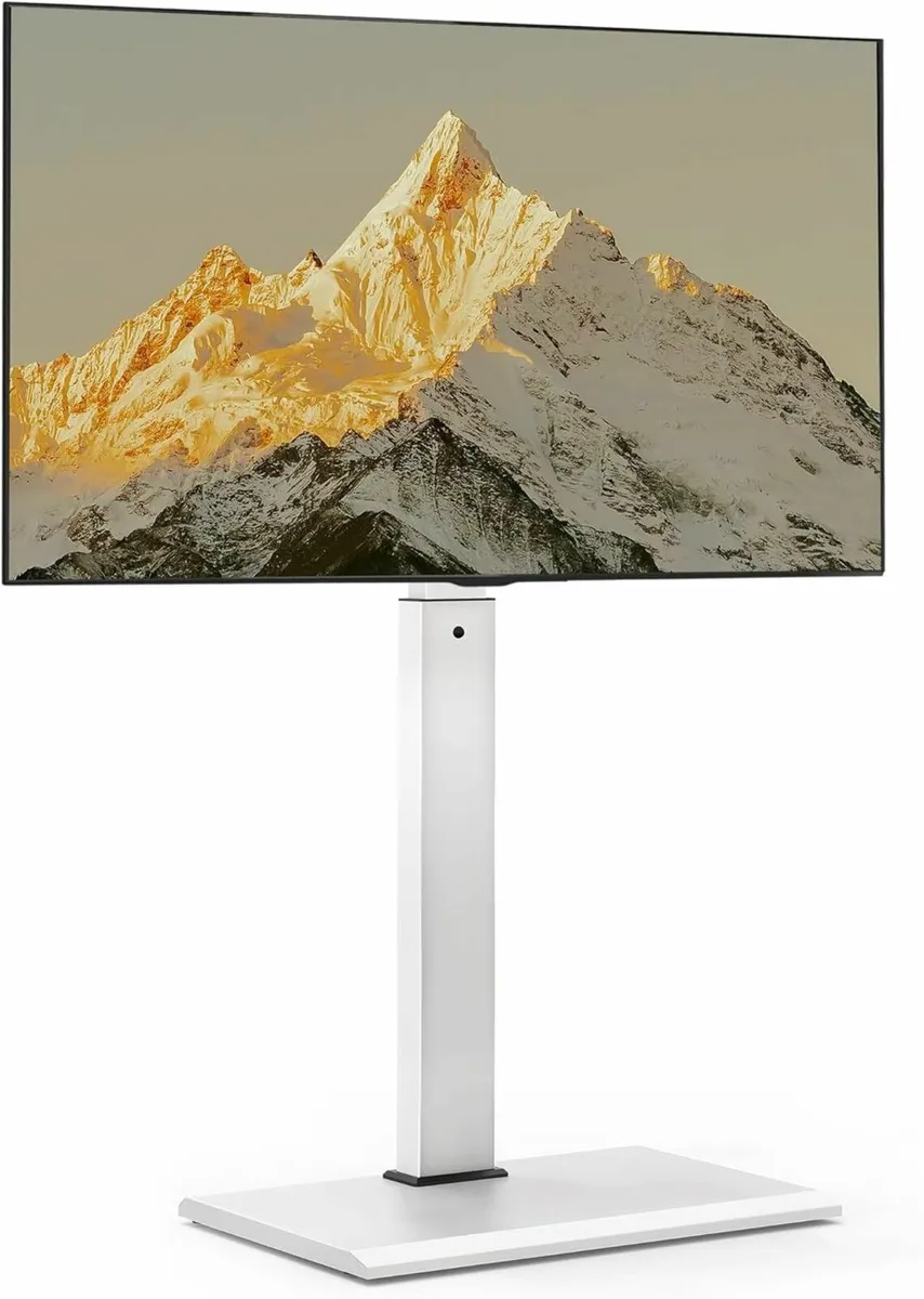 White TV Floor Stand with Iron Base for 27-65 - Image 1