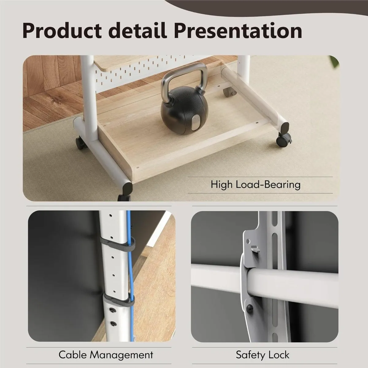 TV Floor Stand on Wheels for 40-85 Screens - Image 4