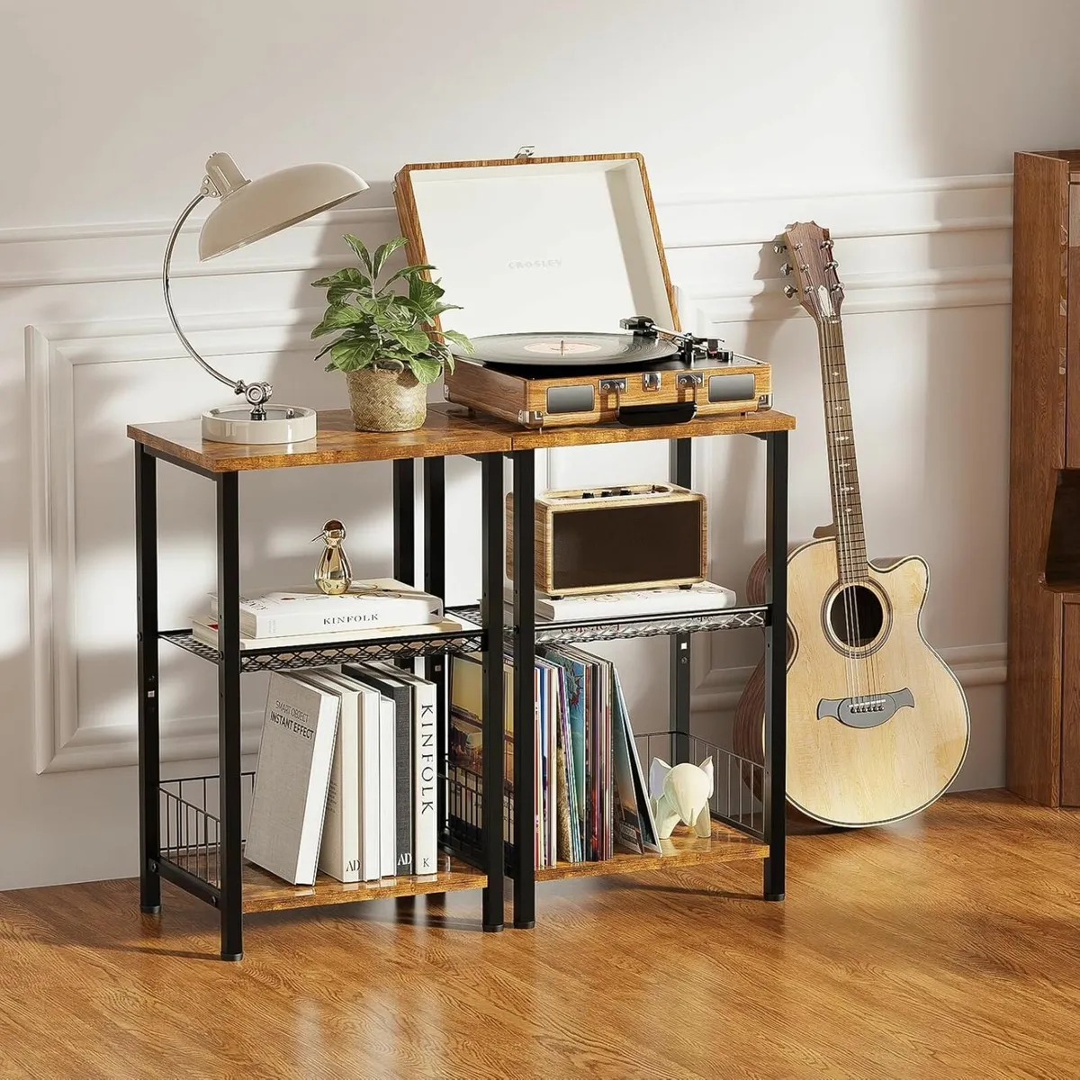 3-Tier Side Table Set of 2 Industrial End - Image 2