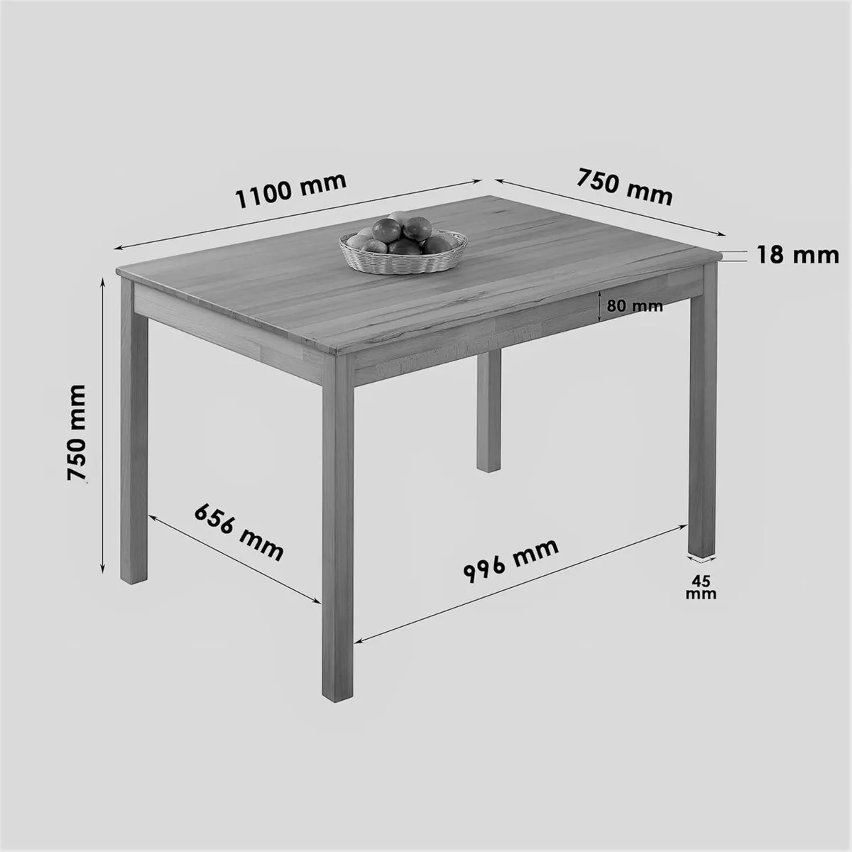 Solid Wood Table Tomas - Sturdy and Stable Wooden - Image 3