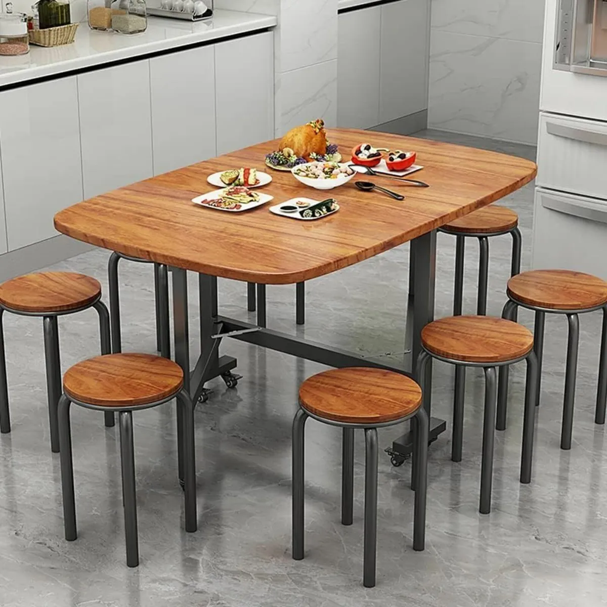 Multifunction Table Drop Leaf Dining - 120cm - Image 2