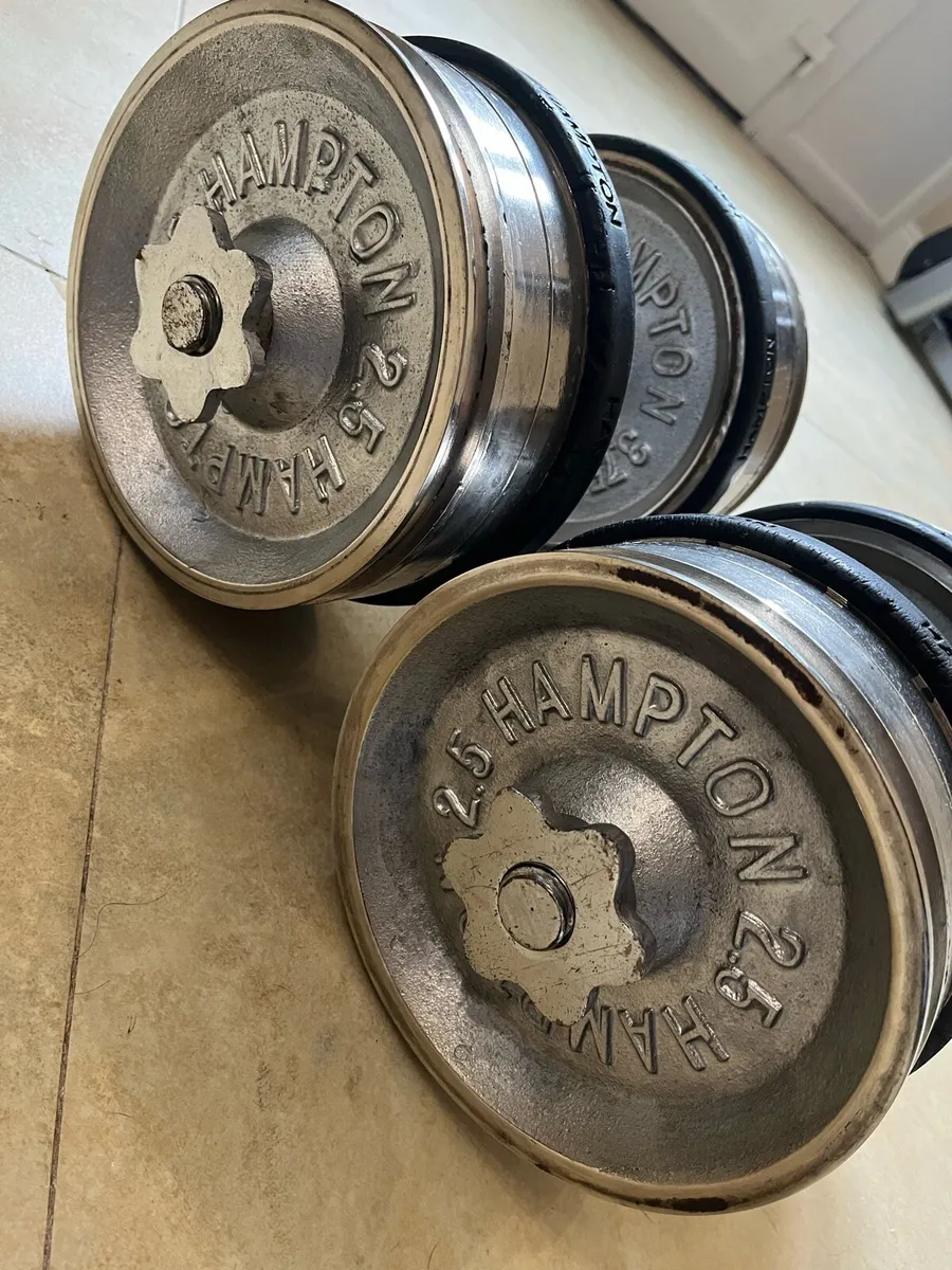 2x34.5kg spinlock dumbbells. Chrome commercial - Image 1