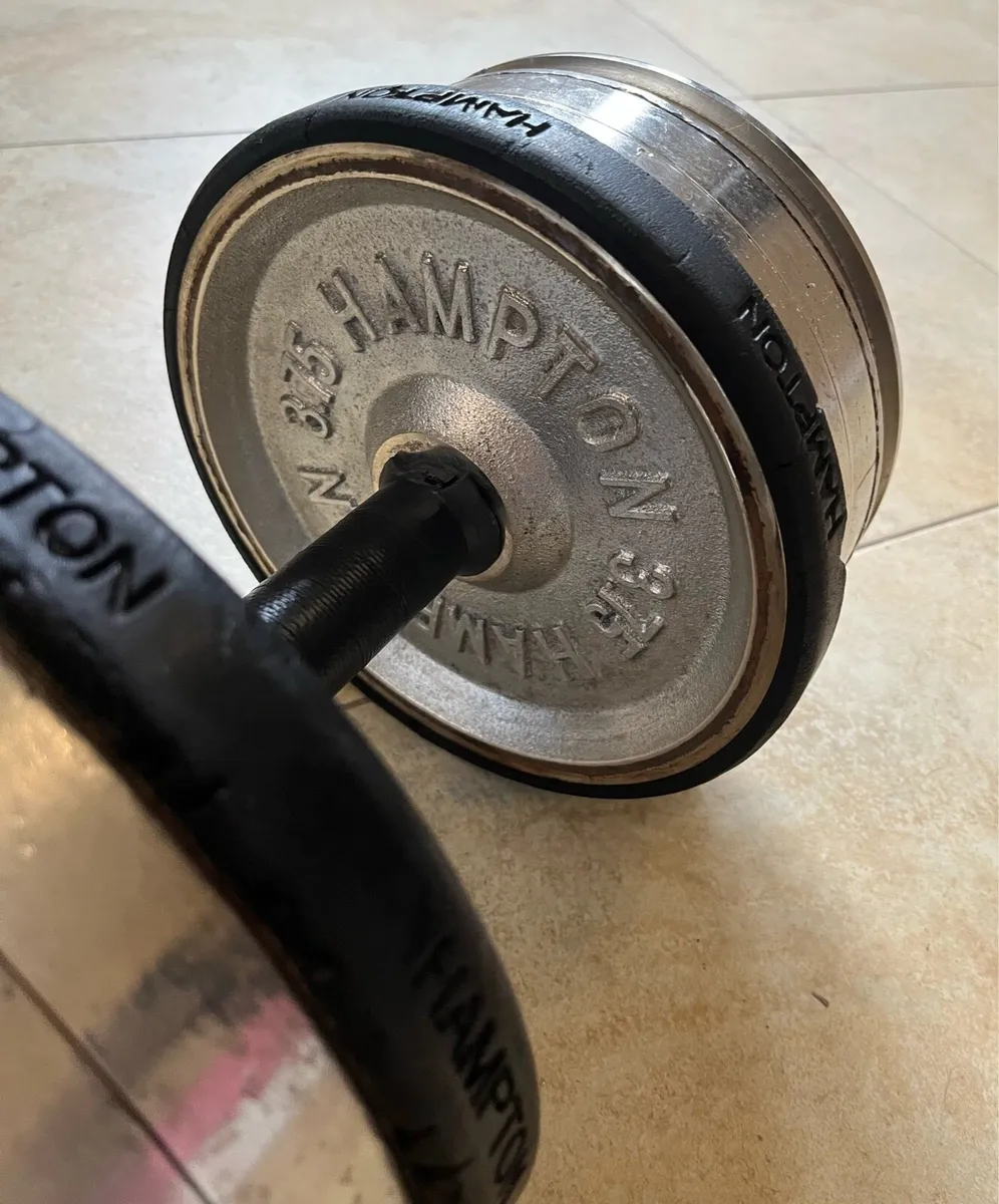 2x34.5kg spinlock dumbbells. Chrome commercial - Image 3