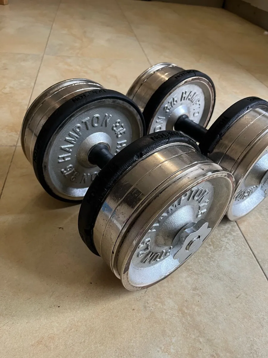 2x34.5kg spinlock dumbbells. Chrome commercial - Image 4