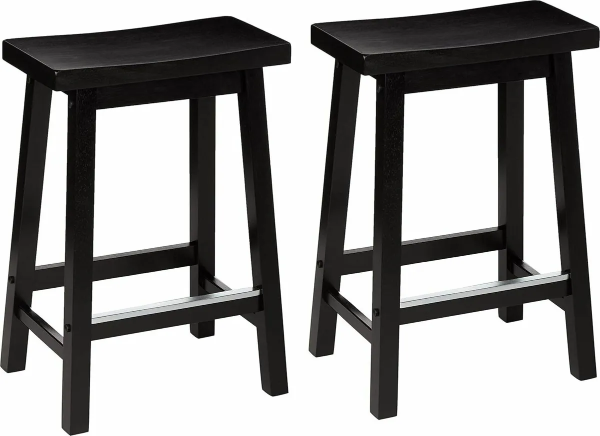 Set of 2 Solid Wood Kitchen Counter Short Bar - Image 1