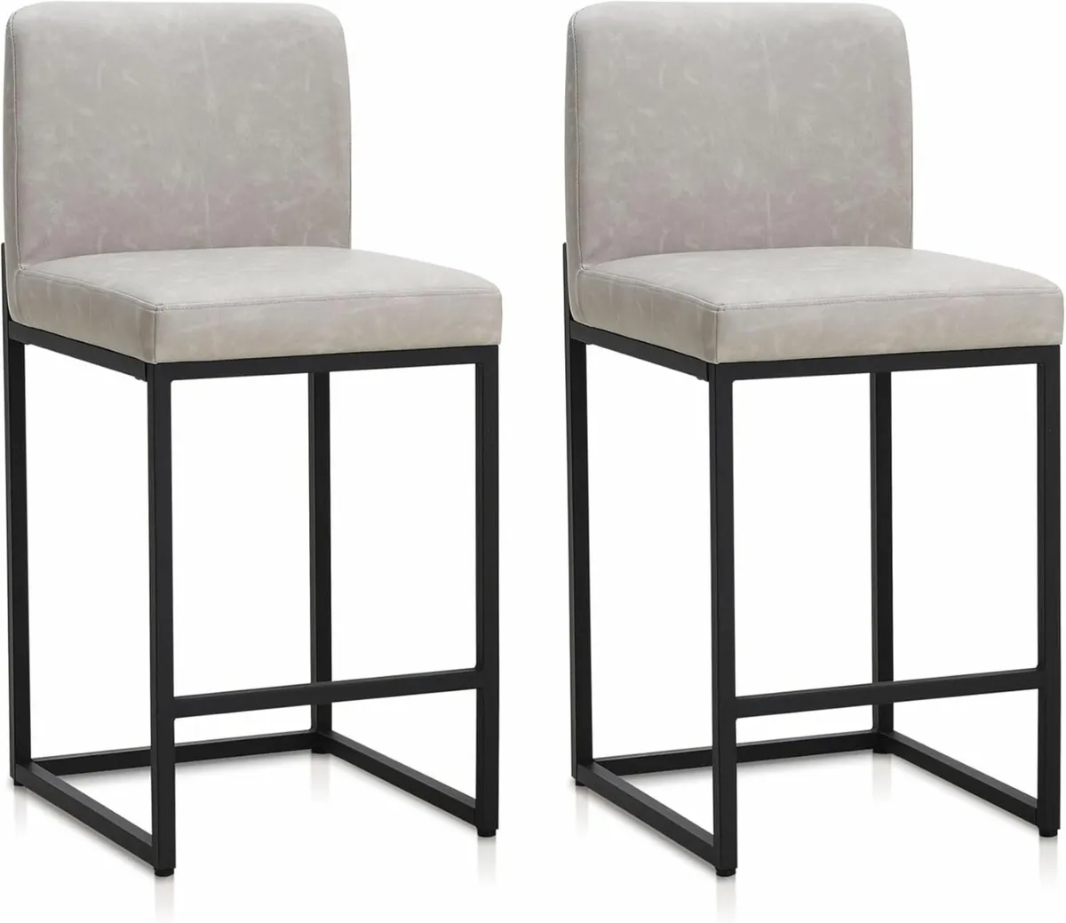24 Bar Stools Set of 2 Breakfast Chair Pu - Image 3