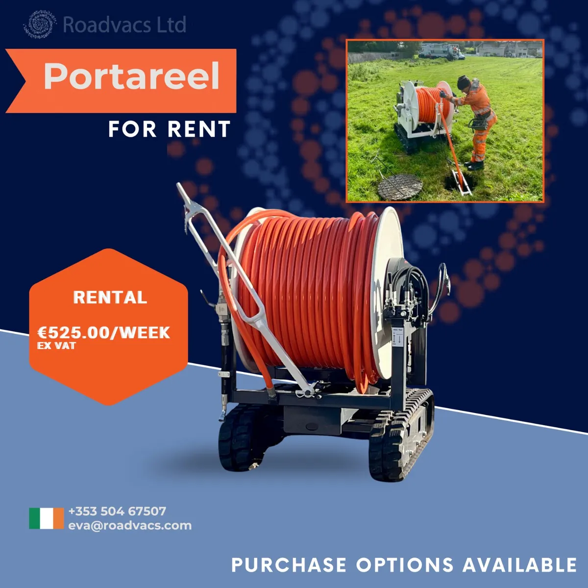 Tracked Jetting Reel - €525.00/WEEKLY RENTAL - Image 1