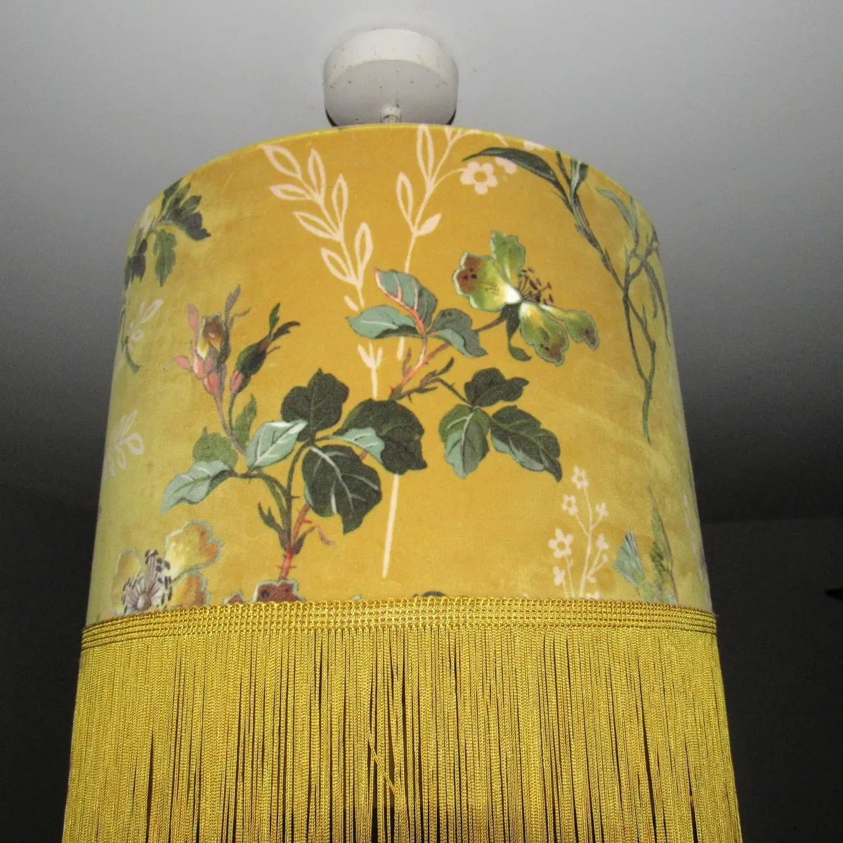 Vintage Hanging Lampshade with Tassels smaller - Image 2