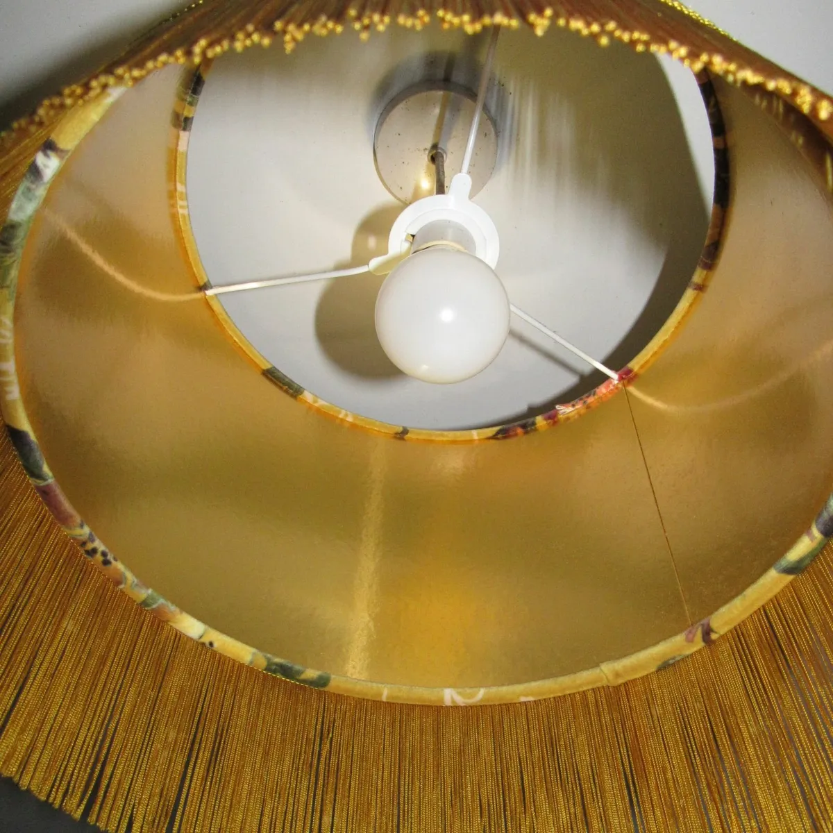 Vintage Hanging Lampshade with Tassels smaller - Image 3
