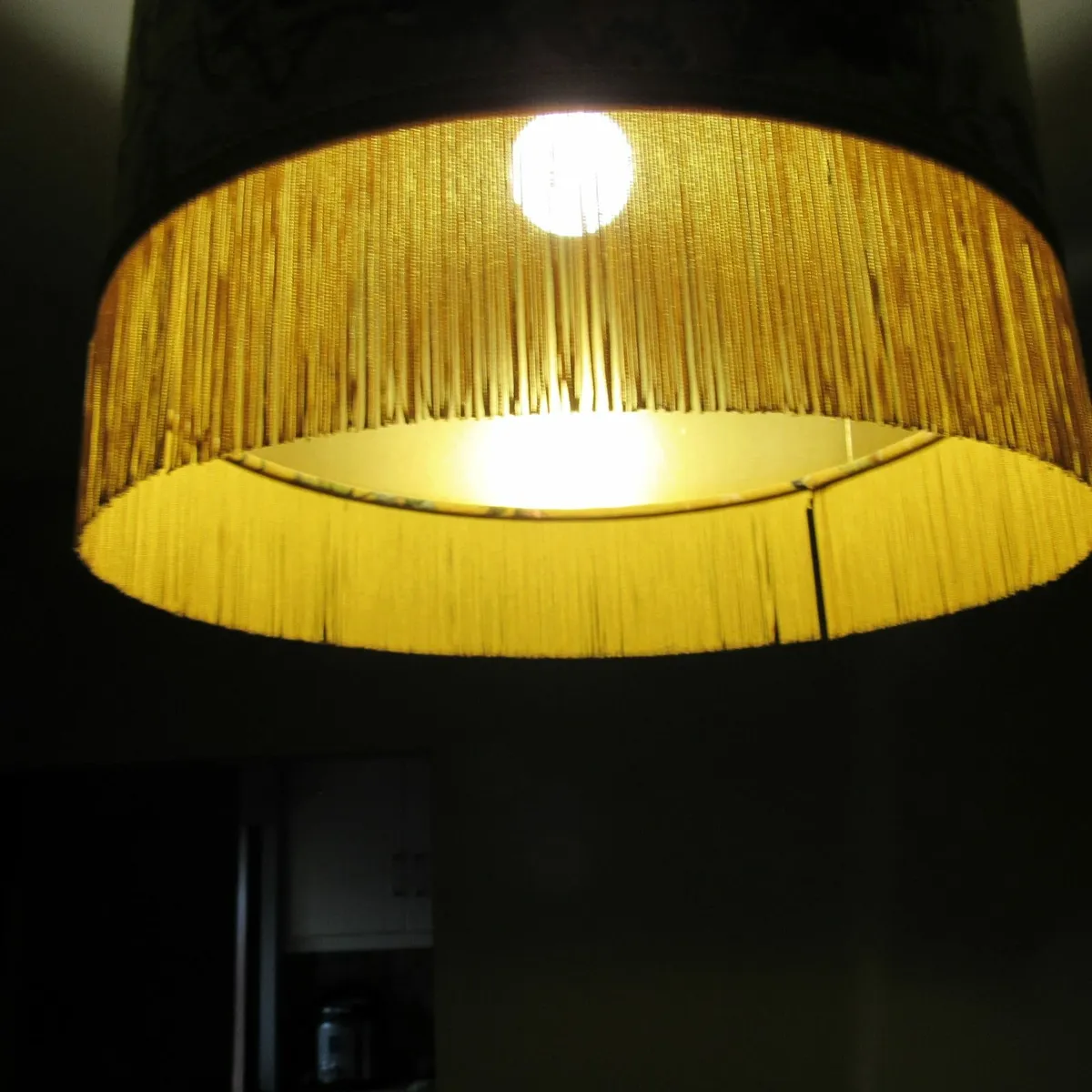 Vintage Hanging Lampshade with Tassels smaller - Image 4