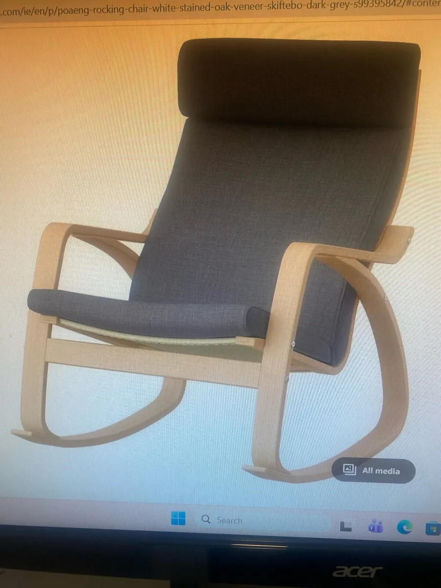 POÄNG Rocking-chair, white stained oak veneer x 2 - Image 2