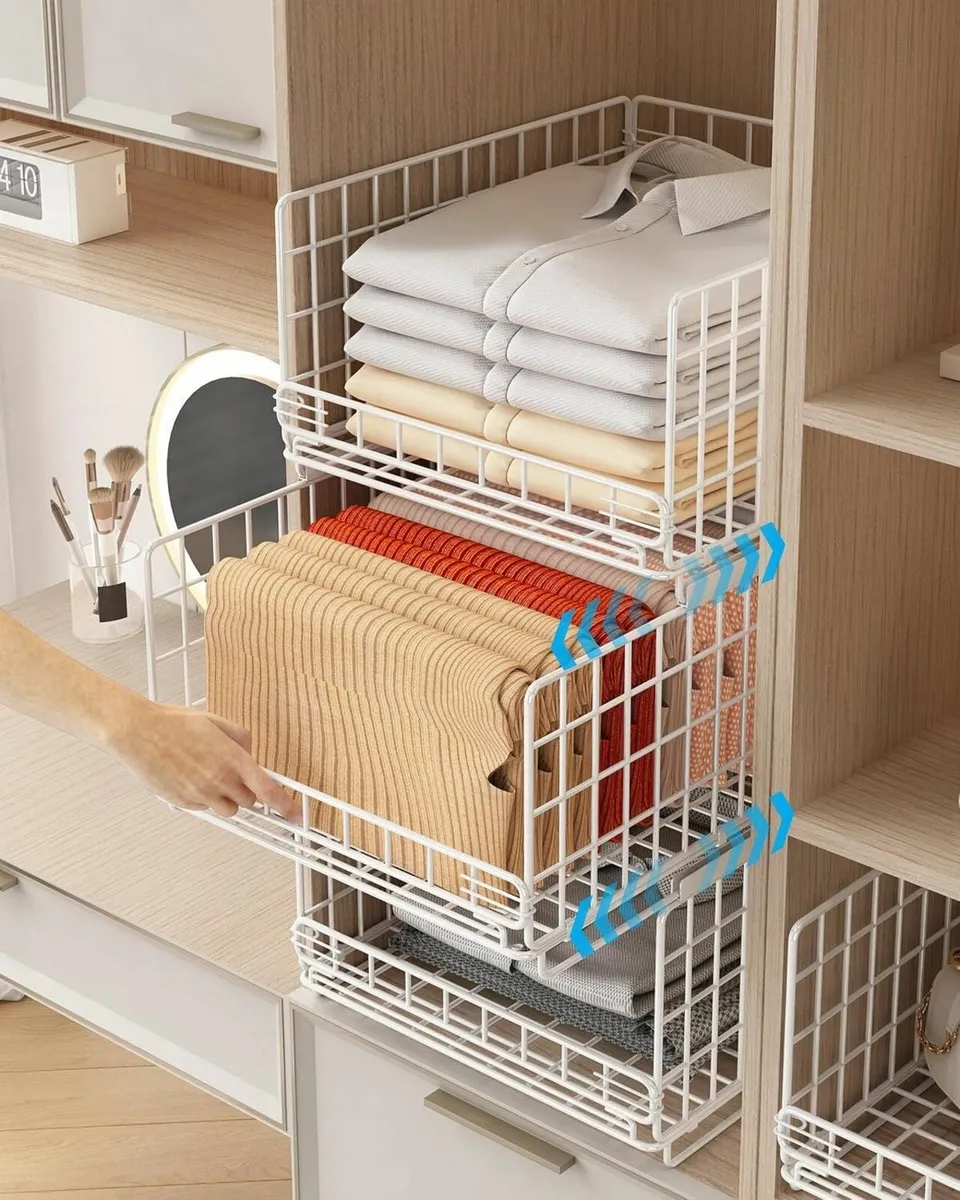 6 Pack Pull out Wardrobe Storage Organiser Drawer - Image 1