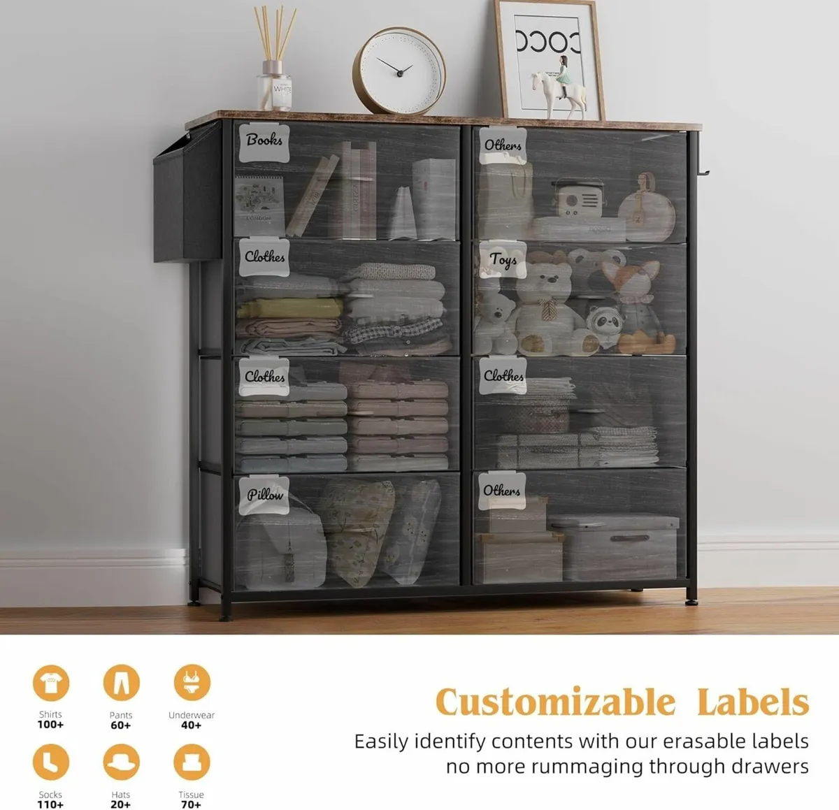 Fabric Chest of Drawers - Canvas Storage Unit - Image 4