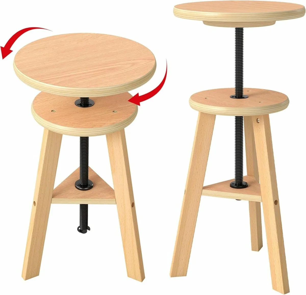 Wooden Drafting Stool 48-66cm Artist with - Image 1