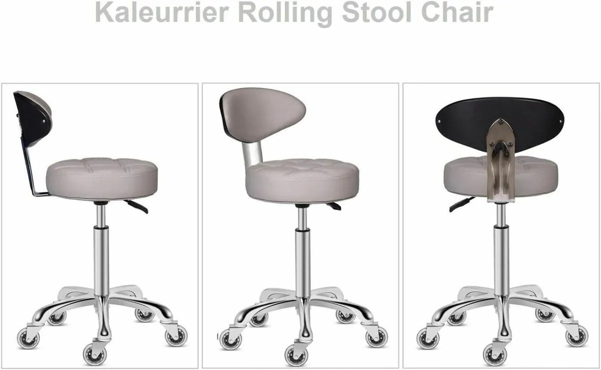 Rolling Stool Chair with Smooth-rolling Dual-wheel - Image 3