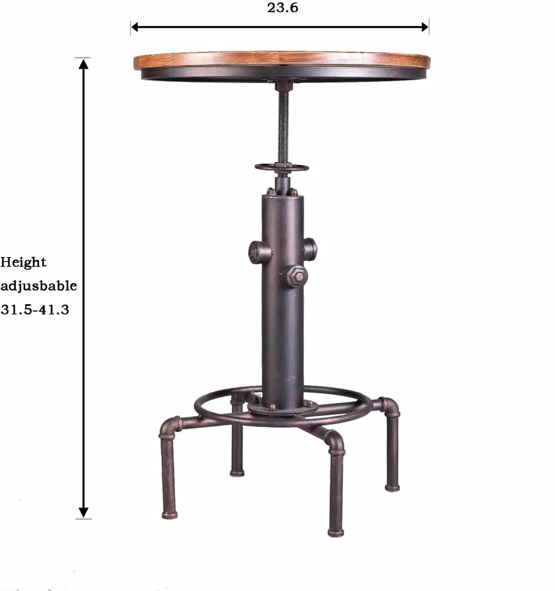 Industrial Bar Table 31.5-41.3 Adjustable Pub - Image 3