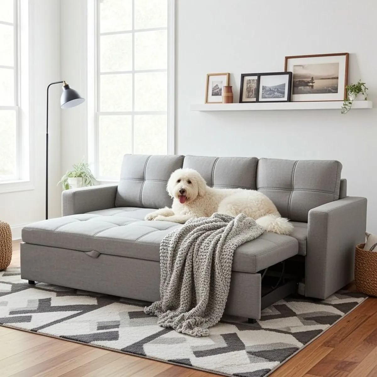 Silver Grey Corner Sofa Bed Storage - Image 1