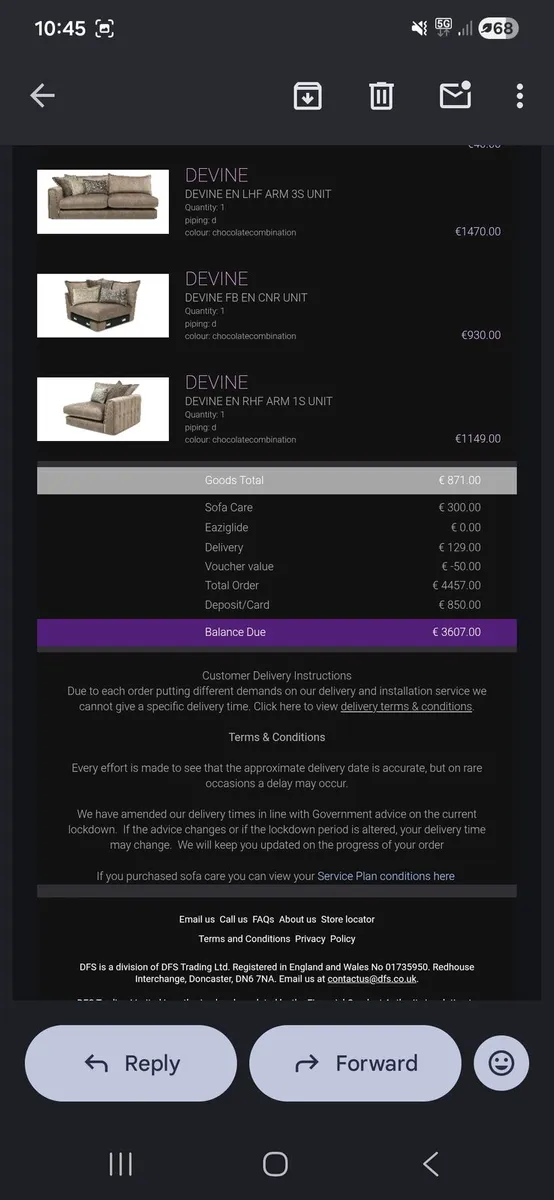 DFS Devine Left Facing Corner Sofa - Image 4