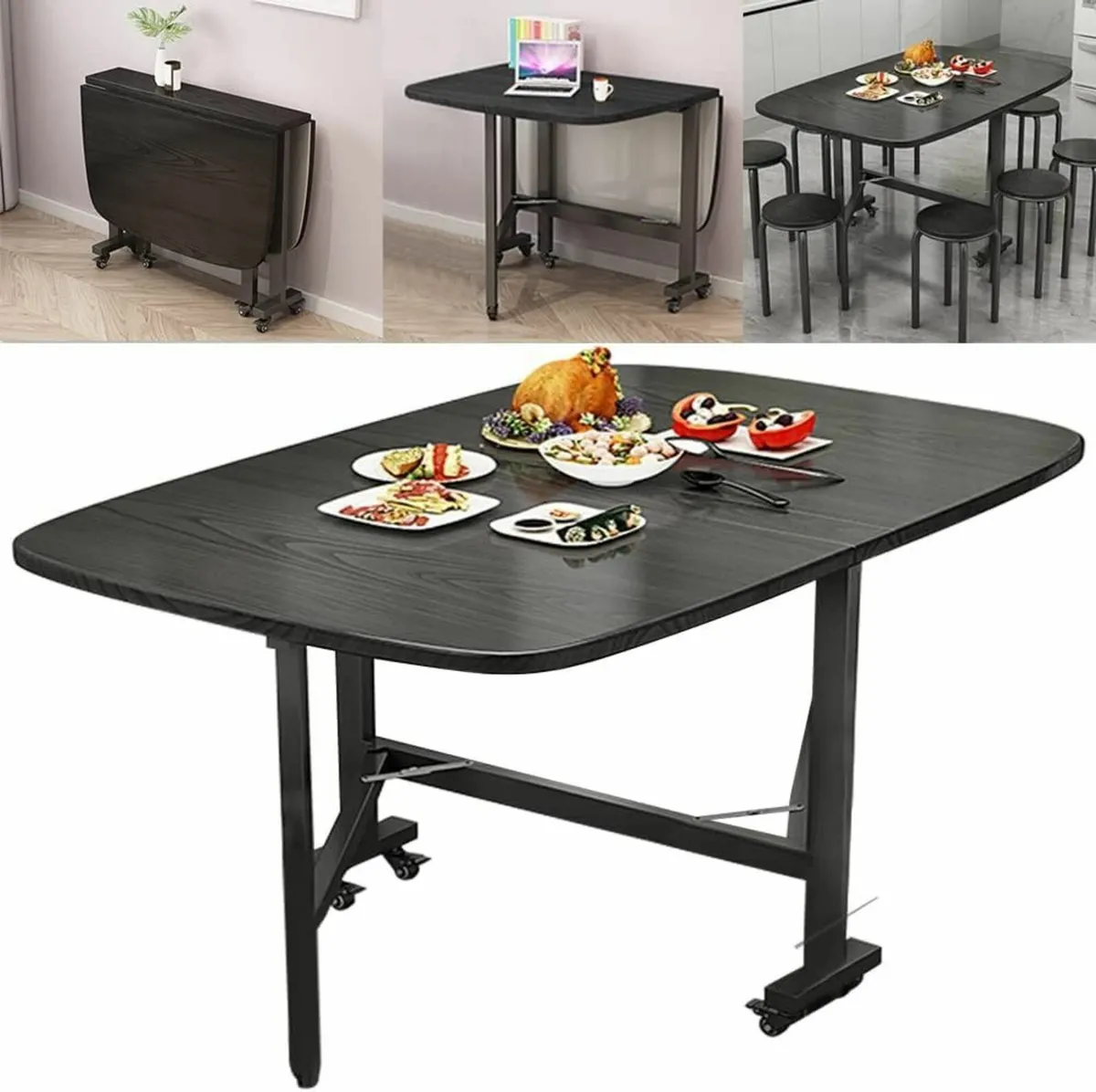 Multifunction Table Drop Leaf Dining - 120cm - Image 1