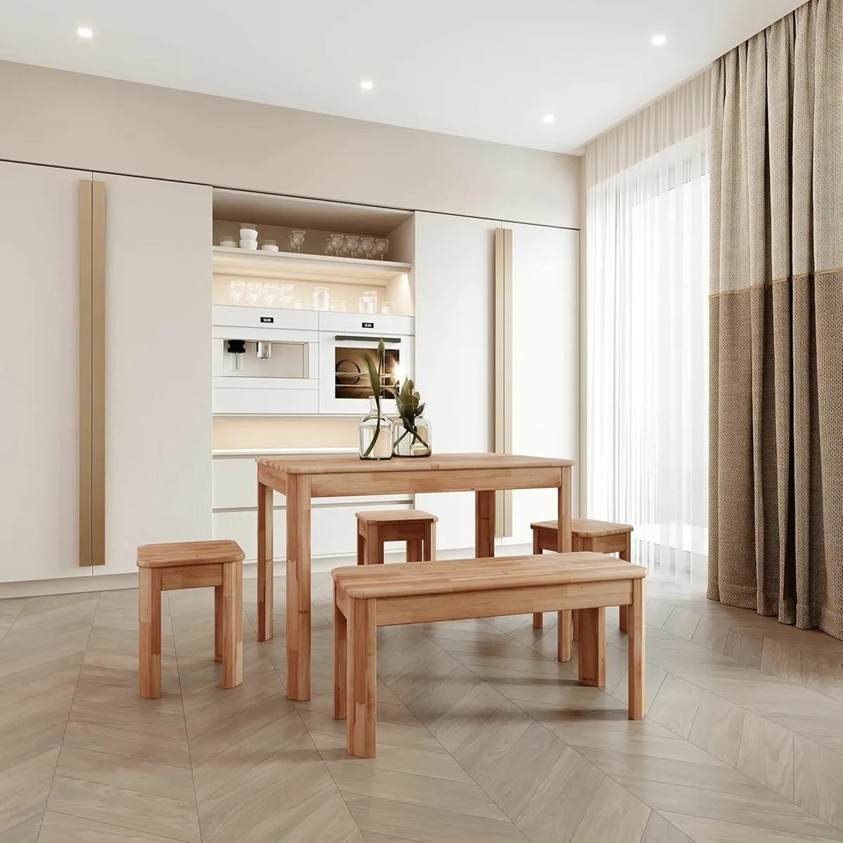 Berlin Dining Table Solid Wood in Beech (75 x 75 - Image 1