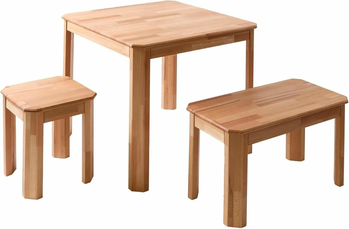 Berlin Dining Table Solid Wood in Beech (75 x 75 - Image 4