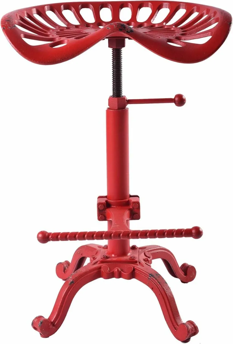 Vintage Industrial Bar Stools Cast Iron Tractor - Image 1