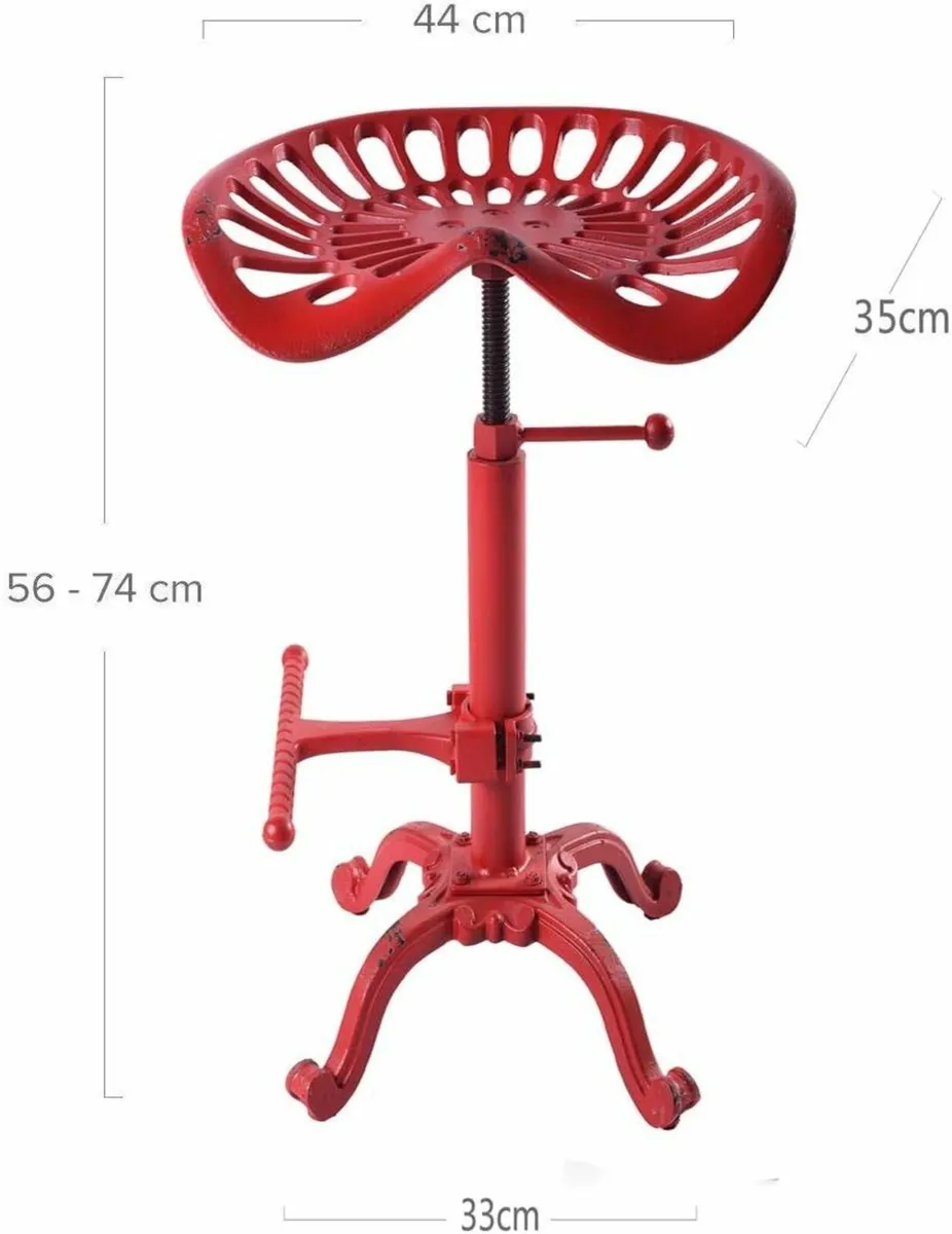 Vintage Industrial Bar Stools Cast Iron Tractor - Image 2