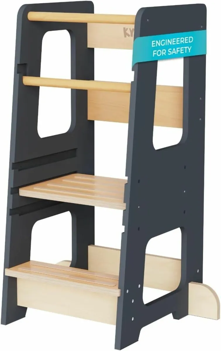 Toddler Kitchen Stool Tower Kids Step Montessori - Image 1
