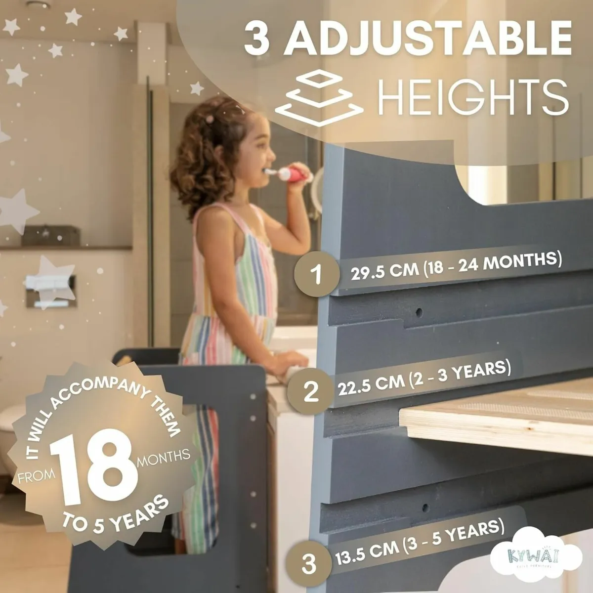 Toddler Kitchen Stool Tower Kids Step Montessori - Image 4