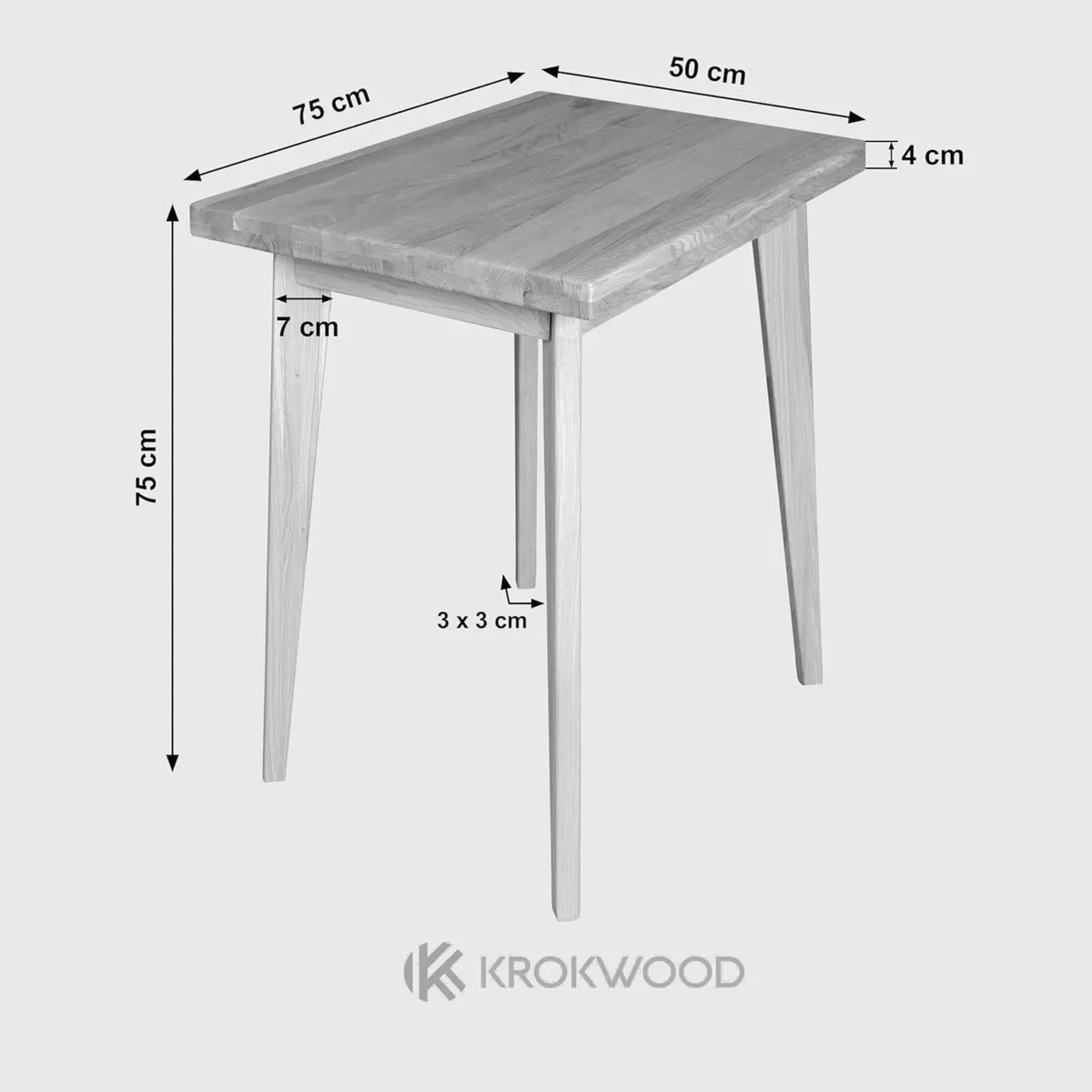 Dining Table Hans Beech 75x50x75 cm - Image 2