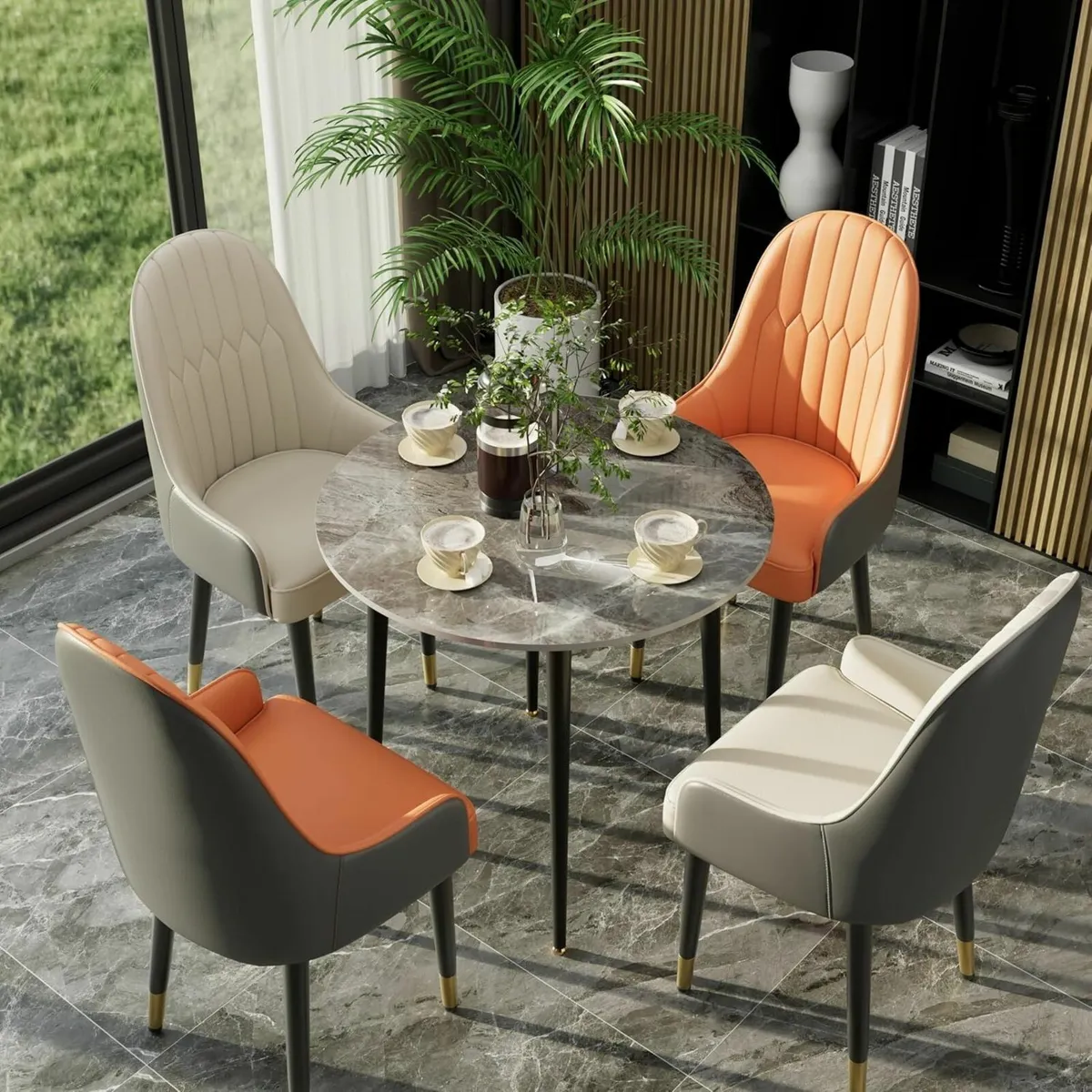 Kitchen Dining Table Marble Tabletop: Round 80cm - Image 3