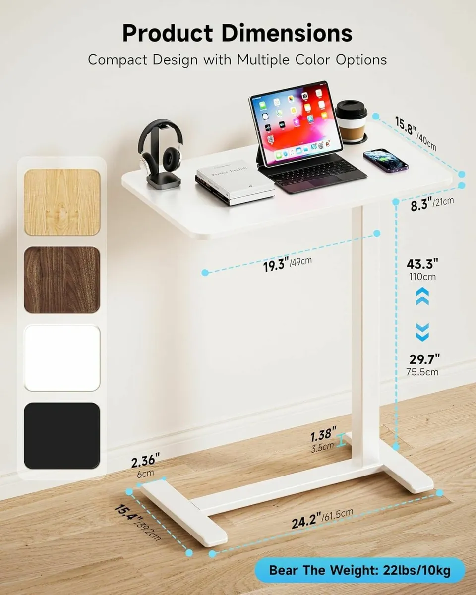 Adjustable Bedside Table with Swivel Hidden - Image 3