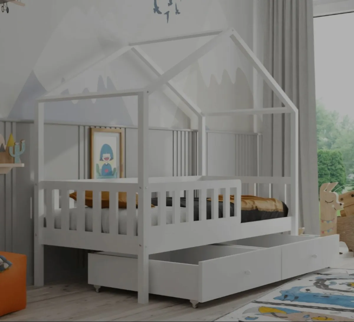 Kids Children Toddler Single Double Bed House - Image 2