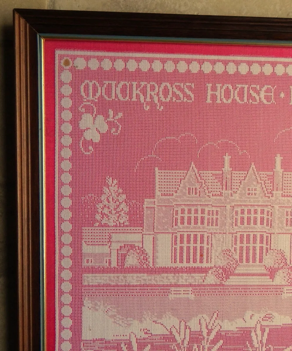 Large Vintage Lace Artwork of Muckross House - Image 2